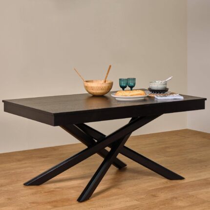 Outlet - Amelia Black Wood Non-Extendable Dining Table