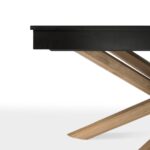 Amelia Black Wood Dining Table - Non Extendable - Oak Legs - Image 4
