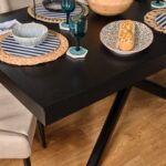 Amelia Black Dining Table Set - 6 Seater - Bella Cloud Grey Dining Chairs - Black Legs - Image 8