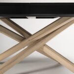 Outlet - Amelia Black Wood Non-Extendable Dining Table - Whitewash Legs - Image 2