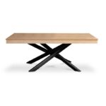 Outlet - Amelia Pale Oak Wood Dining Table - Non Extendable - Black Legs - Image 5
