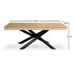 Outlet - Amelia Pale Oak Wood Dining Table - Non Extendable - Black Legs - Image 6