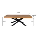 Outlet - Amelia Oak Wood Dining Table with Black Legs - Image 6