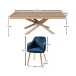 Amelia Whitewash Dining Table Set - 6 Seater - Freya Blue Carver Chairs - Whitewash Oak Legs - Image 10