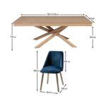 Amelia Whitewash Extendable Dining Table Set - 6 Seater - Freya Blue Dining Chairs - Whitewash Oak Legs - Image 11