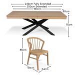 Amelia Whitewash Extendable Dining Table Set - 6 Seater - Mabel Pale Oak Spindle Back Chairs - Image 14