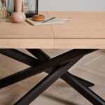 Outlet - Amelia Pale Oak Wood Dining Table - Non Extendable - Black Legs - Image 2