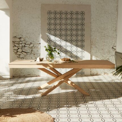 Amelia Whitewash Wood Dining Table - Extendable