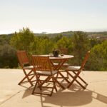 Ashby 4 Seater Round Wooden Garden Armchair Dining Set - 100cm