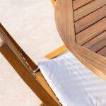 Ashby 4 Seater Round Wooden Garden Armchair Dining Set - 100cm - Image 6