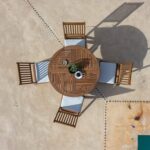 Ashby 4 Seater Round Wooden Garden Dining Set with Cream Parasol - 100cm - Image 9