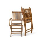 Ashby 6 Seater Round Wooden Garden Dining Set with Arms & Cream Parasol - 130cm - Image 12
