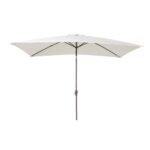 Ashby 4 Seater Wooden Rectangular Garden Armchair Dining Set with Cream LED Premium Parasol - 120cm - Image 7