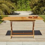 Ashby 4 Seater Wooden Rectangular Garden Dining Set with Grey LED Premium Parasol - 120cm - Image 8