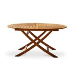 Ashby 6 Seater Round Wooden Garden Dining Set with Arms & Cream Parasol - 130cm - Image 11