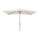 Ashby 6 Seater Wooden Round Garden Dining Set with Cream LED Premium Parasol  - 130cm - Image 12