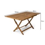 Ashby 6 Seater Wooden Rectangular Folding Dining Table - 150cm - Image 11