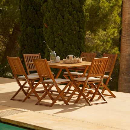 Ashby 6 Seater Wooden Rectangular Garden Dining Set - 150cm