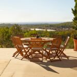 Ashby 8 Seater Wooden Round Garden Dining Set with Arms - 160cm