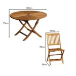 Ashby 8 Seater Wooden Round Garden Dining Set - 160cm - Image 14