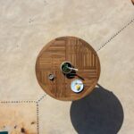 Ashby 8 Seater Wooden Round Garden Dining Set with Arms & Grey Parasol - 160cm - Image 11