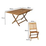 Ashby 6 Seater Wooden Rectangular Garden Dining Set - 150cm - Image 14