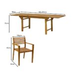 Aspen 4 Seater Wooden Extendable Garden Dining Set with Cushions - Grey LED Premium Parasol - Image 13