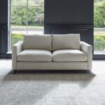Outlet - Ava 2 Seater Sofa - Light Beige Boucle with Black Oak Legs