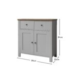 Outlet - Bampton 2 Door Sideboard - Stone Grey - Image 3