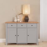 Bampton 3 Door Sideboard - Stone Grey