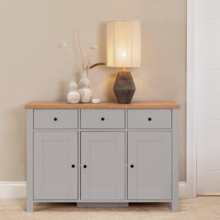 Bampton 3 Door Sideboard - Stone Grey