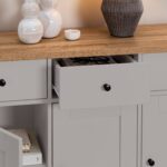 Outlet - Bampton 3 Door Sideboard - Stone Grey - Image 3