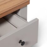 Bampton 3 Drawer Bedside Table - Set of 2 - Stone Grey - Image 9