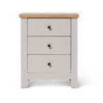 Bampton 3 Drawer Bedside Table - Set of 2 - Stone Grey - Image 5