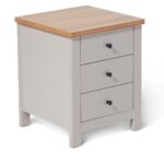 Bampton 3 Drawer Bedside Table - Set of 2 - Stone Grey - Image 6