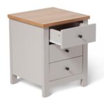 Bampton 3 Drawer Bedside Table - Set of 2 - Stone Grey - Image 7