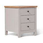 Bampton 3 Drawer Bedside Table - Set of 2 - Stone Grey - Image 8