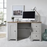 Bampton 3 Drawer Desk - Stone Grey