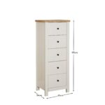 Outlet - Bampton 5 Drawer Tallboy - Alabaster White - Image 6