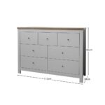 Outlet - Bampton 7 Drawer Chest of Drawers - Stone Grey - Image 2