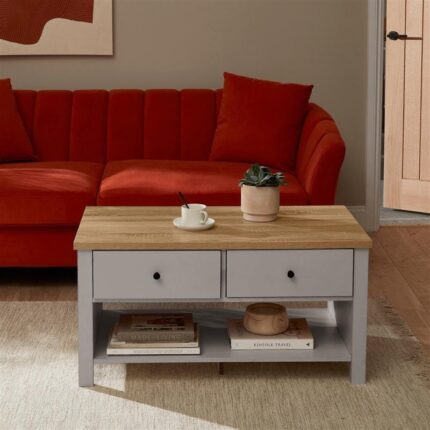 Bampton Stone Grey Coffee Table with Storage