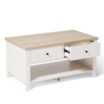 Bampton Alabaster White Coffee Table with Storage - Image 9
