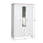 Bampton 3 Door Wardrobe with 2 Drawers - Alabaster White - Image 11