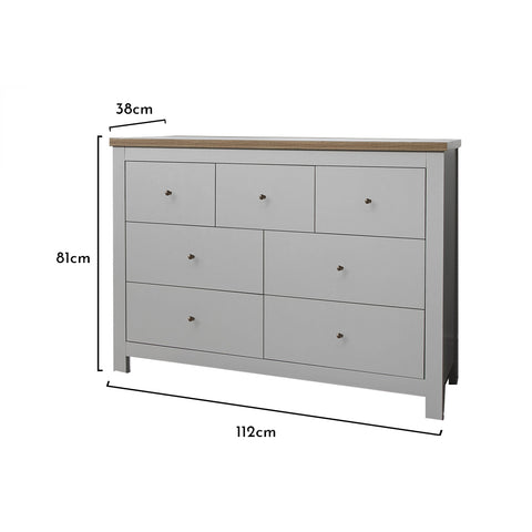 Bampton 3 Piece Bedroom Set - 3 Over 4 Chest of Drawers - Stone Grey 1 Bampton Grey Chest Of Drawers - Laura James