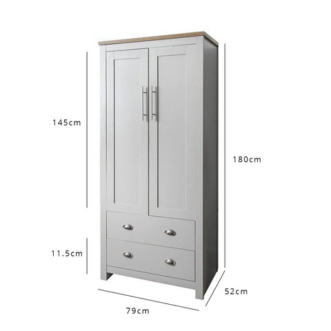 Outlet - Bampton 2 Door Wardrobe in Grey 1 Outlet - Bampton 2 Door Wardrobe in Grey