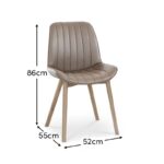 Bella Almond Brown Dining Chairs - Set of 2 - Whitewash Oak Legs - Image 7