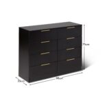 Outlet - Essie 8 Drawer Chest of Drawers - Black - Image 7