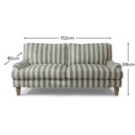 Brea 2 Seater Sofa - Blue Stripe with Whitewash Legs - Image 10