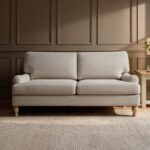Brea 2 Seater Sofa - Mink Taupe with Whitewash Oak Legs