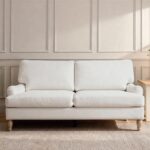 Brea 2 Seater Sofa - Oyster White with Whitewash Oak Legs